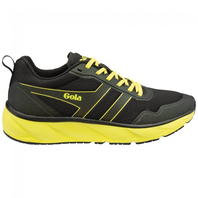Gola Performance Men's Typhoon Sneakers - Black/Volt Gola Performance Men's Typhoon Sneakers - Black/Volt