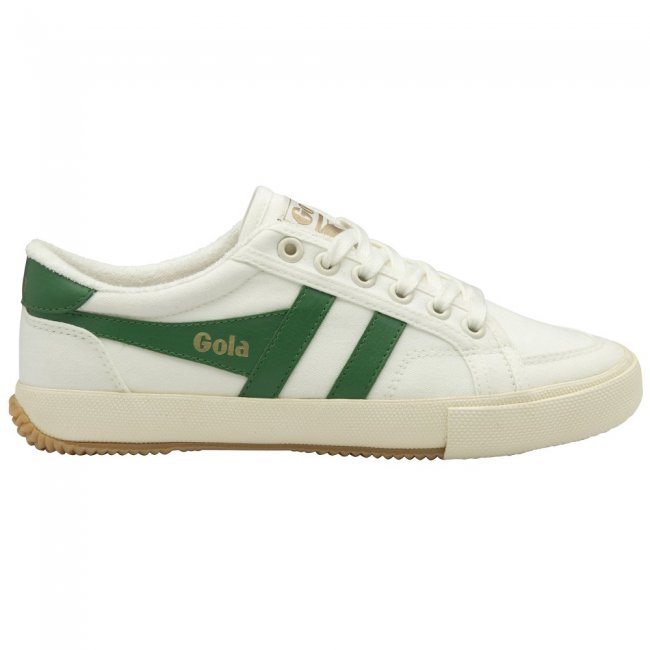 Vegan Gola Classics Women's Stratus Plimsoll Sneakers - Off White/Emerald Vegan Gola Classics Women's Stratus Plimsoll Sneakers - Off White/Emerald