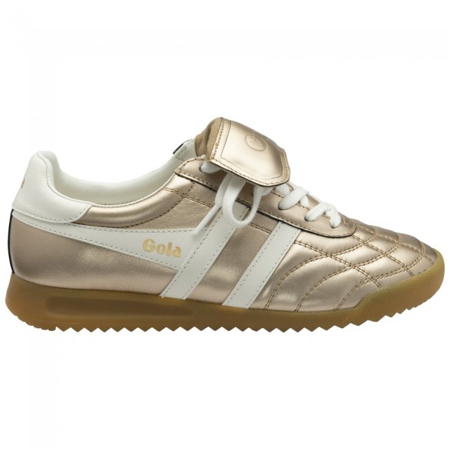 Gola Classics Women's Stadium '86 Sneakers - Gold/Off White Gola Classics Women's Stadium '86 Sneakers - Gold/Off White