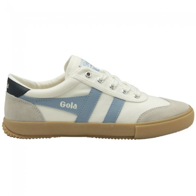 Gola Classics Women's Badminton Plimsoll Sneakers - Off White/Air/Navy/Gum Gola Classics Women's Badminton Plimsoll Sneakers - Off White/Air/Navy/Gum