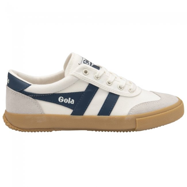 Gola Classics Women's Badminton Plimsoll Sneakers - Off White/Baltic/Gum Gola Classics Women's Badminton Plimsoll Sneakers - Off White/Baltic/Gum