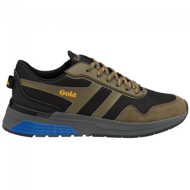 Gola Performance Men's Atomics Sneakers - Black/Khaki/Sun Gola Performance Men's Atomics Sneakers - Black/Khaki/Sun