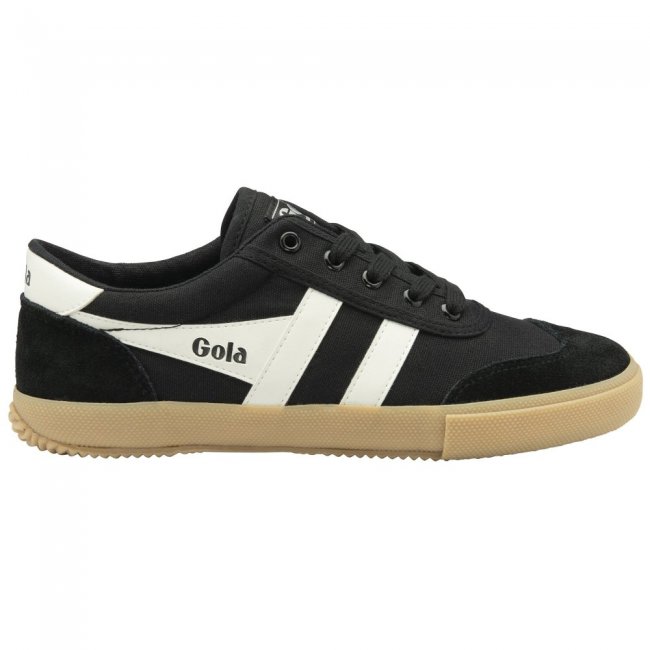 Gola Classics Women's Badminton Plimsoll Sneakers - Black/Off White/Gum Gola Classics Women's Badminton Plimsoll Sneakers - Black/Off White/Gum