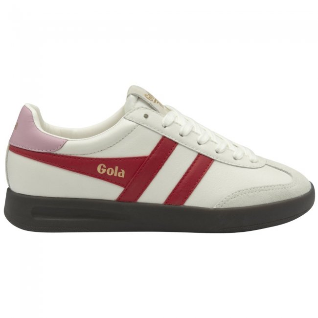 Gola Classics Women's Cyclone Leather Sneakers - White/Red/Candy/Dark Gum Gola Classics Women's Cyclone Leather Sneakers - White/Red/Candy/Dark Gum